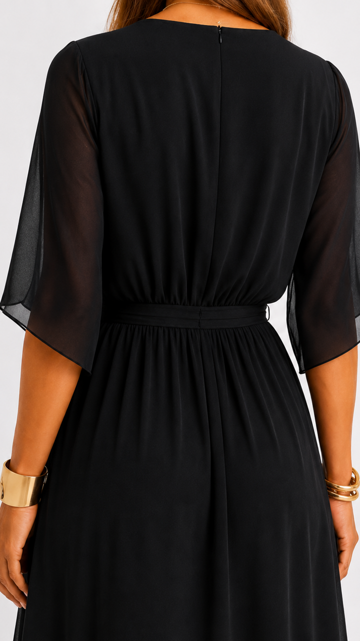 Isabelle™ | Graceful Chiffon Wrap Maxi Dress