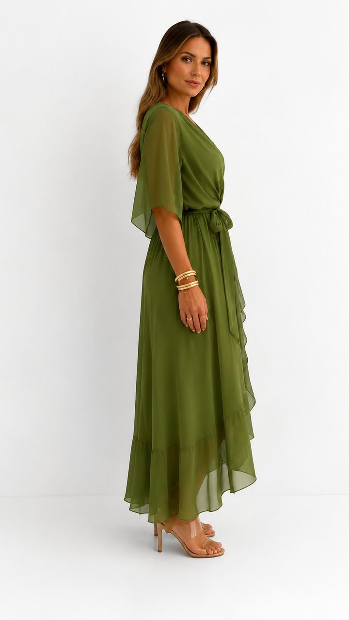 Isabelle™ | Graceful Chiffon Wrap Maxi Dress