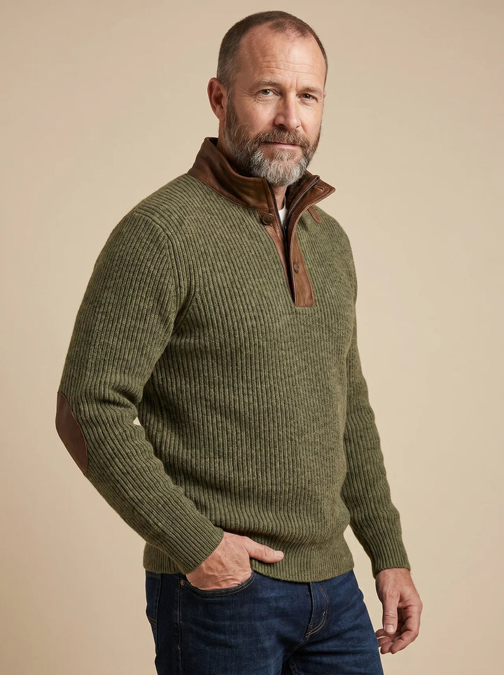 Rothwell | Trim-Detail Half-Zip Sweater