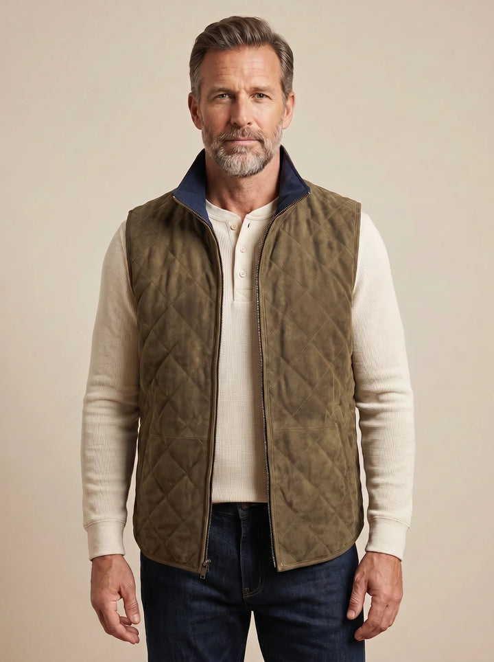 Halbrook | Quilted Suede Vest
