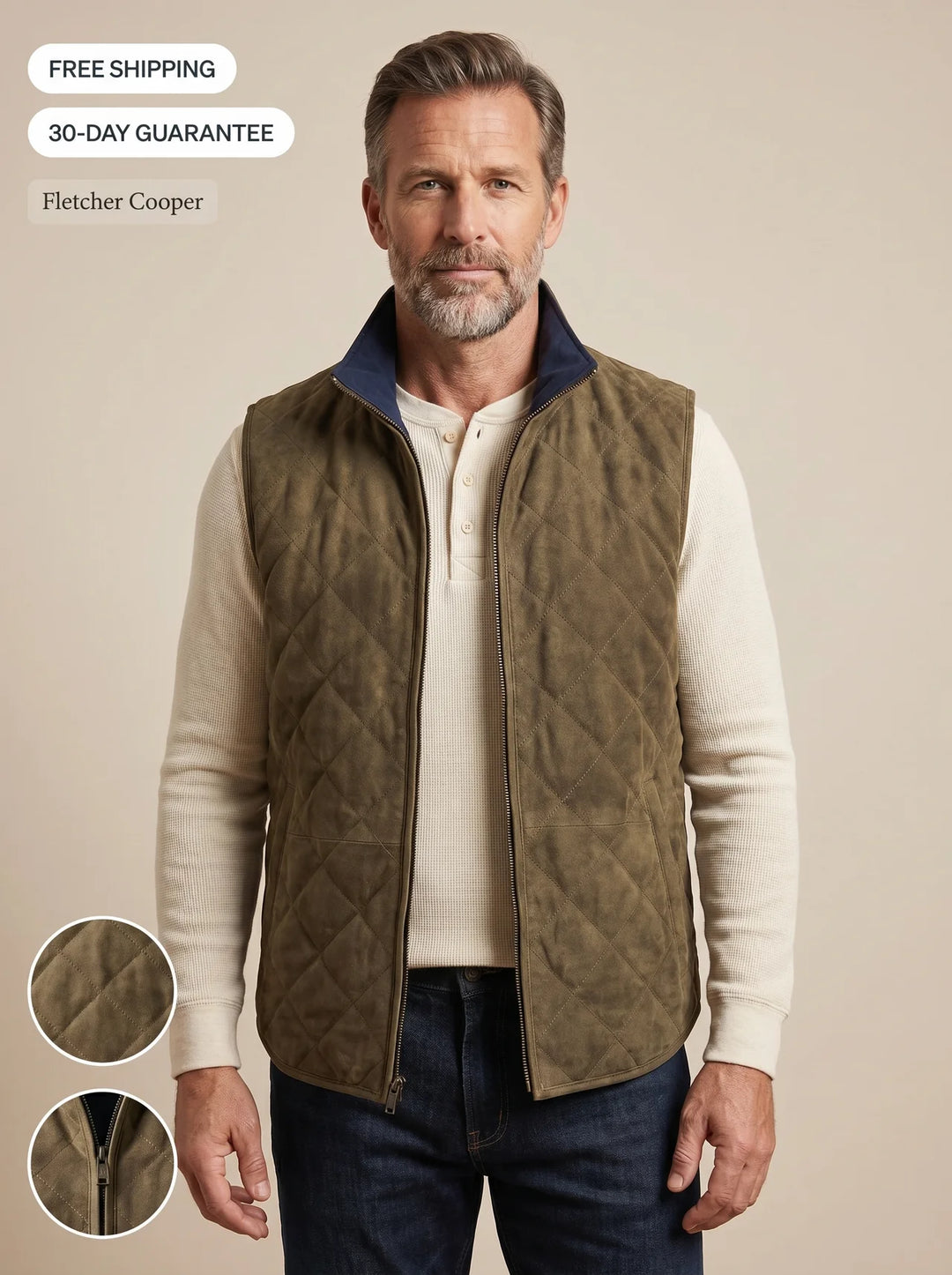 Halbrook | Quilted Suede Vest