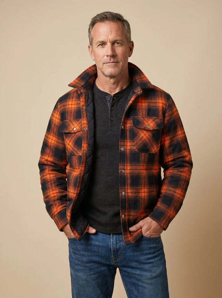 ENZO | VERSATILE DESIGN CHECKERED BOMBER JACKET