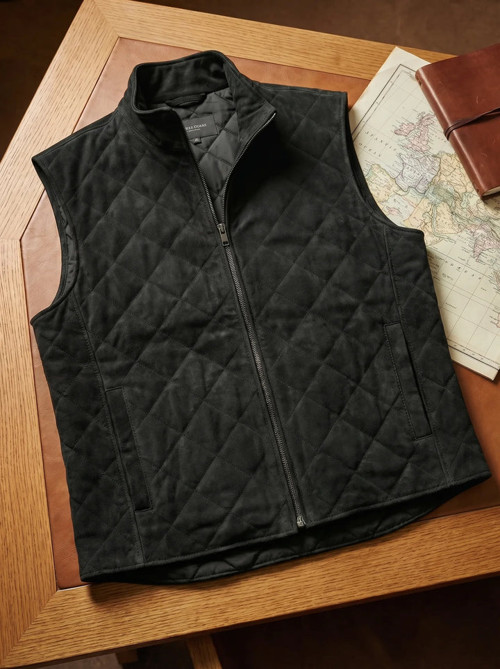Halbrook | Quilted Suede Vest