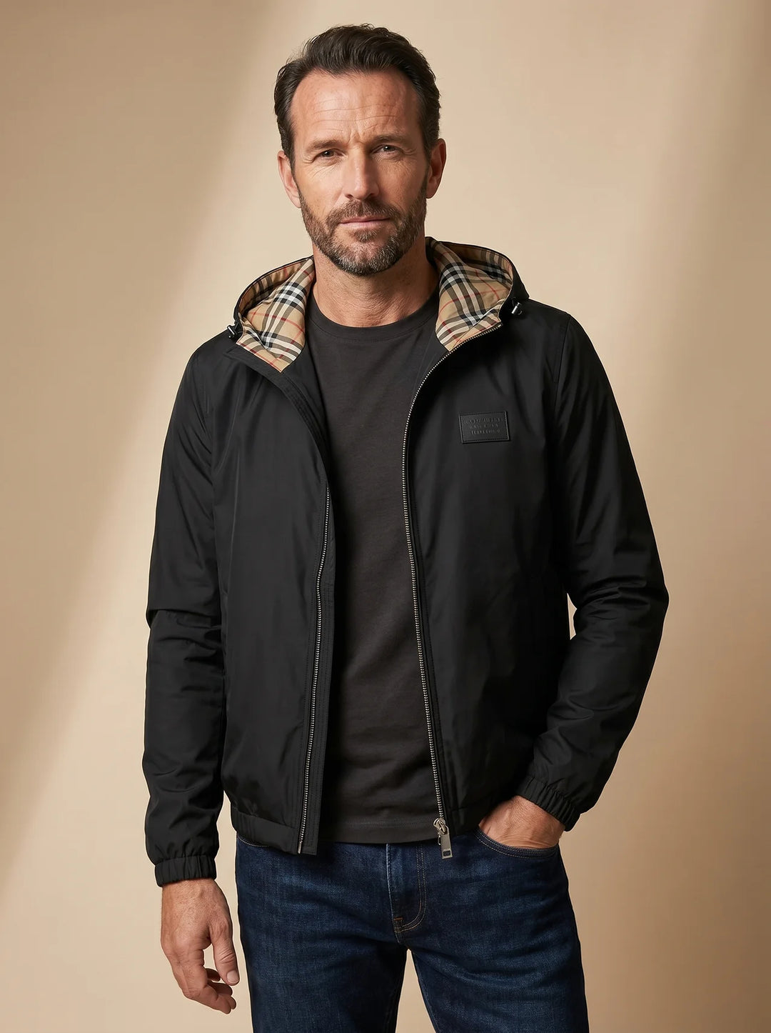 BRAM | CHECK HOODED JACKET