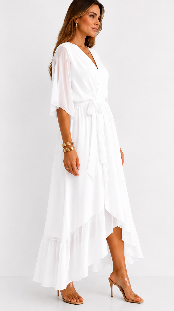 Isabelle™ | Graceful Chiffon Wrap Maxi Dress