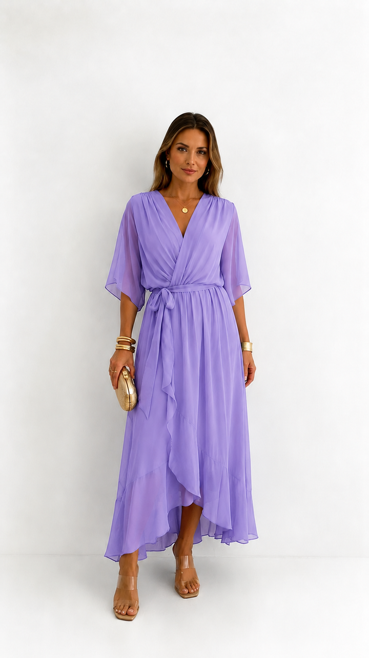 Isabelle™ | Graceful Chiffon Wrap Maxi Dress