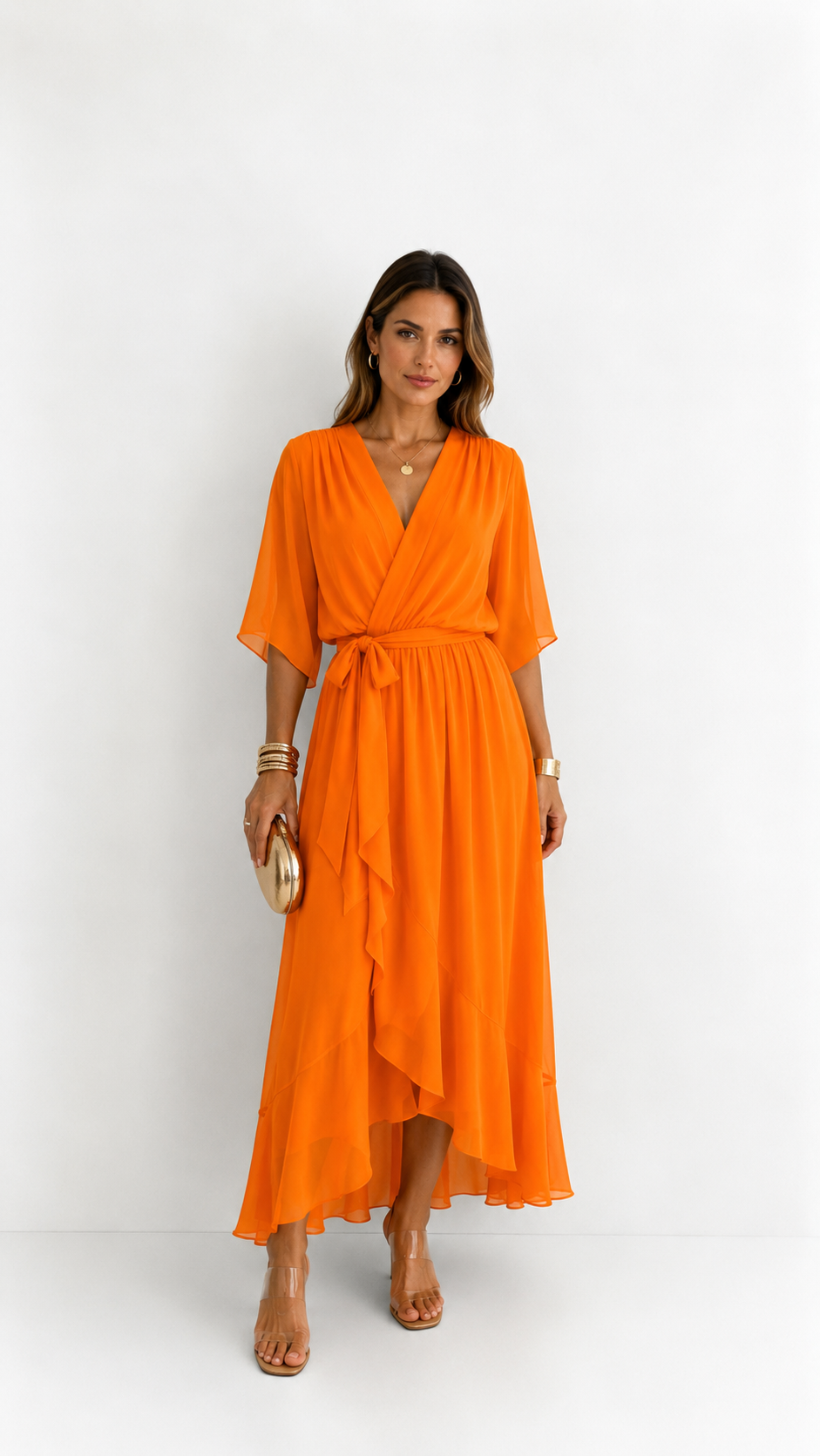Isabelle™ | Graceful Chiffon Wrap Maxi Dress