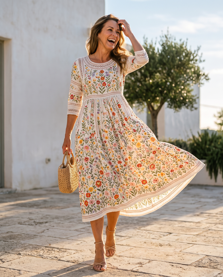 Elodie™ Wildflower Lace Midi Dress