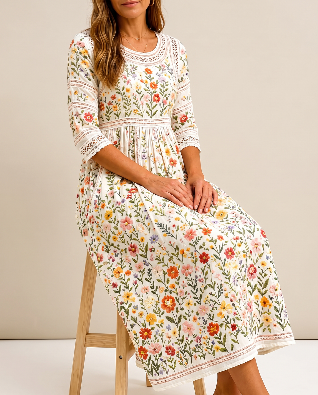 Elodie™ Wildflower Lace Midi Dress