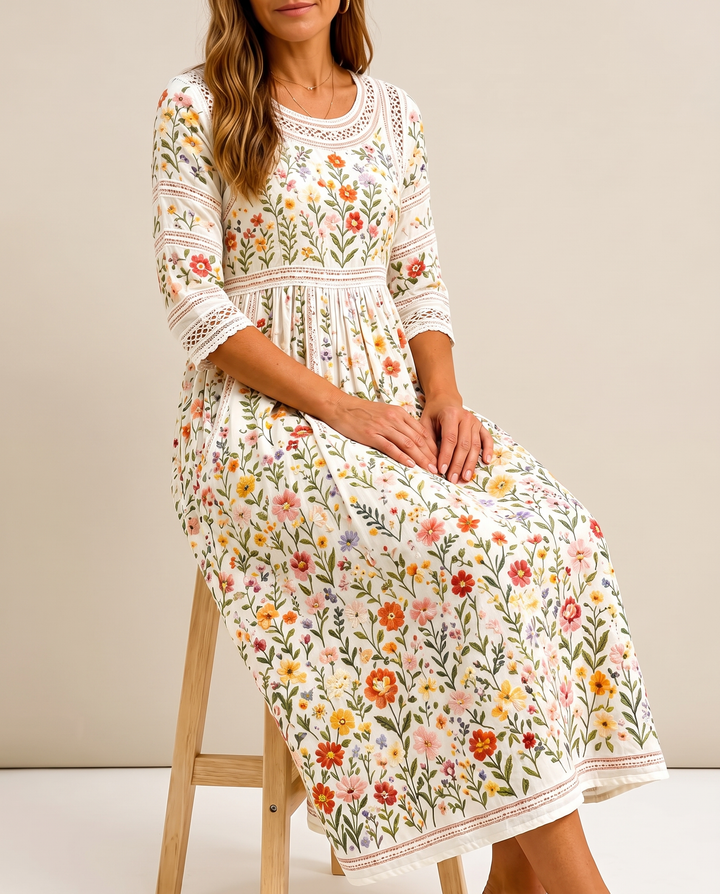 Elodie™ Wildflower Lace Midi Dress