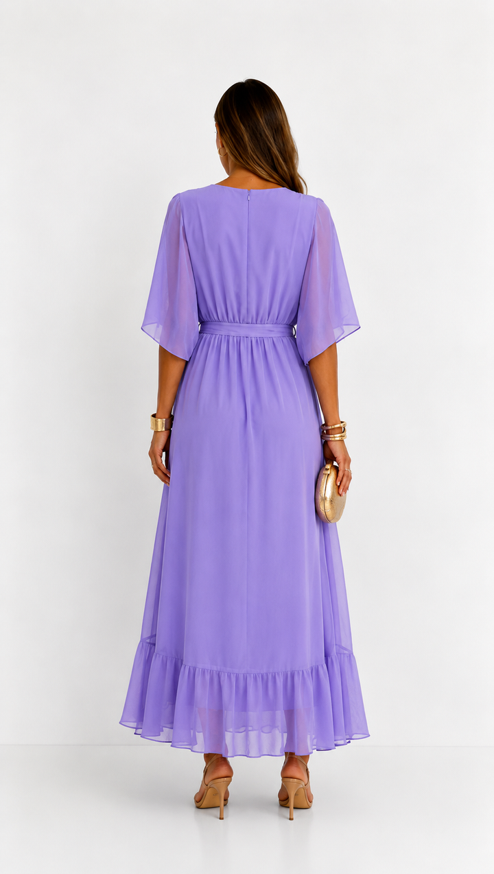 Isabelle™ | Graceful Chiffon Wrap Maxi Dress